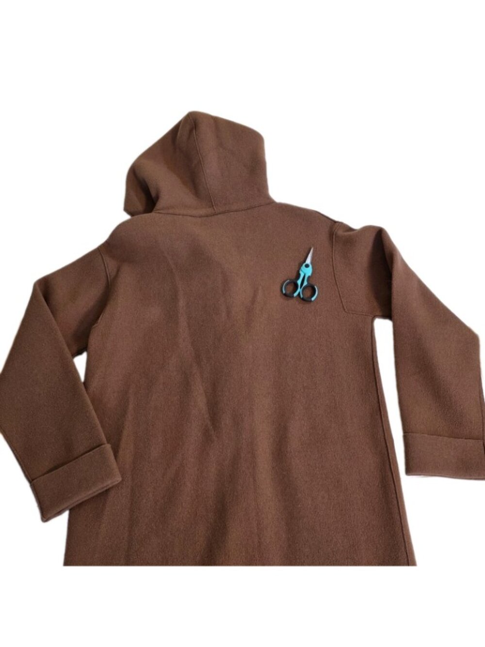VTG Jones New York Signature Wool Blend Coat Womens S Hooded Camel Brown Clasp - Picture 15 of 16